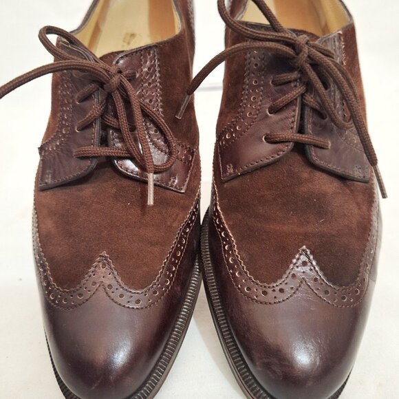 Women’s Salvatore Ferragamo FERRARA ? Oxfords Shoes 5.5 B Brown Wingtip - Picture 6 of 10